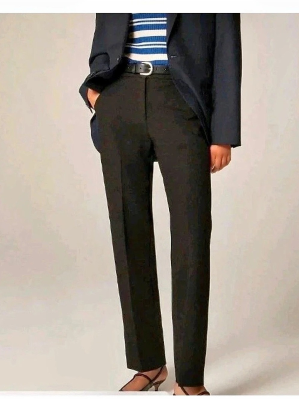 J.Crew Petite Kate Straight-Leg Pants Four Season Stretch Black Sz. P6 CC442 NEW